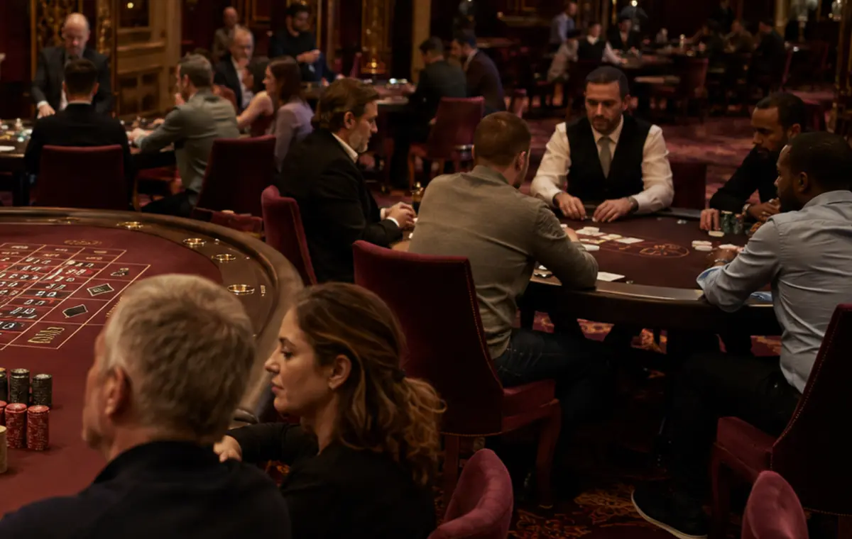 Sfeerbeeld bij poker in een afzonderlijke fysieke speelruimte